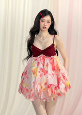 One-Shoulder Floral Strap Dress